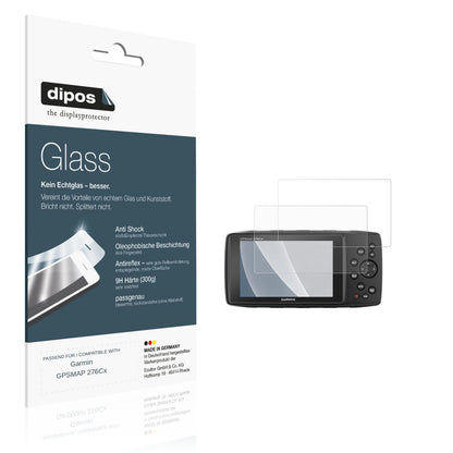 Matte Displayschutzfolie von dipos passend für Garmin GPSMAP 276Cx, 9H kratzfest und blasenfrei montiert
