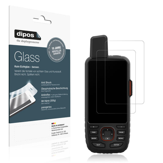 Matte Displayschutzfolie von dipos passend für Garmin GPSMAP 66i, 9H kratzfest und blasenfrei montiert