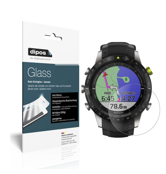 Matte Displayschutzfolie von dipos passend für Garmin MARQ Athlete, 9H kratzfest und blasenfrei montiert