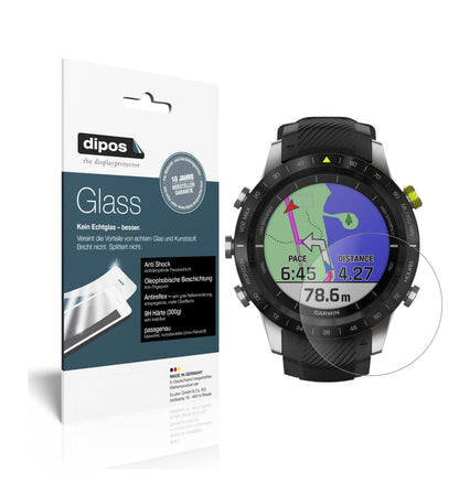 Matte Displayschutzfolie von dipos passend für Garmin MARQ Athlete, 9H kratzfest und blasenfrei montiert
