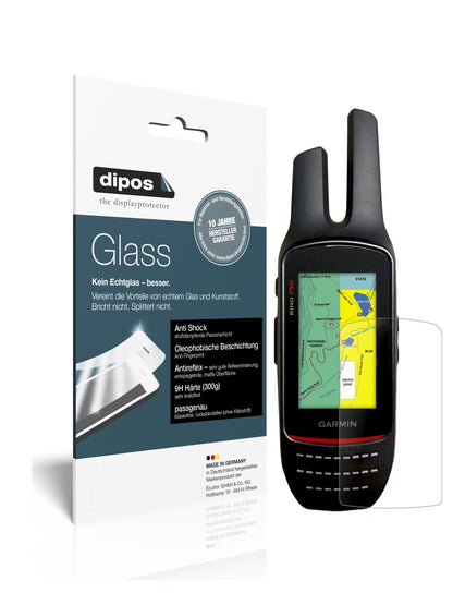 Matte Displayschutzfolie von dipos passend für Garmin Rino 755t, 9H kratzfest und blasenfrei montiert