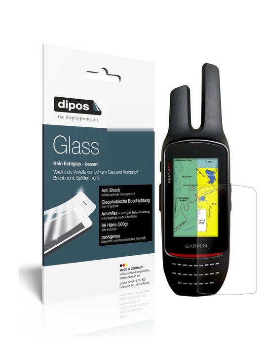 Matte Displayschutzfolie von dipos passend für Garmin Rino 755t, 9H kratzfest und blasenfrei montiert