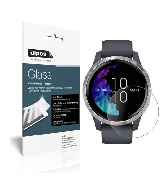 Matte Displayschutzfolie von dipos passend für Garmin Venu (43mm), 9H kratzfest und blasenfrei montiert