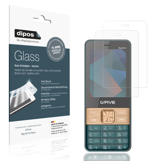 Matte Displayschutzfolie von dipos passend für GFive Big Bird New, 9H kratzfest und blasenfrei montiert