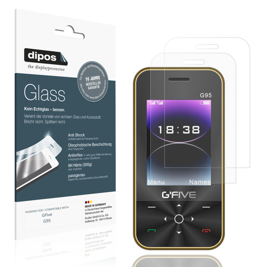 Matte Displayschutzfolie von dipos passend für GFive G95, 9H kratzfest und blasenfrei montiert