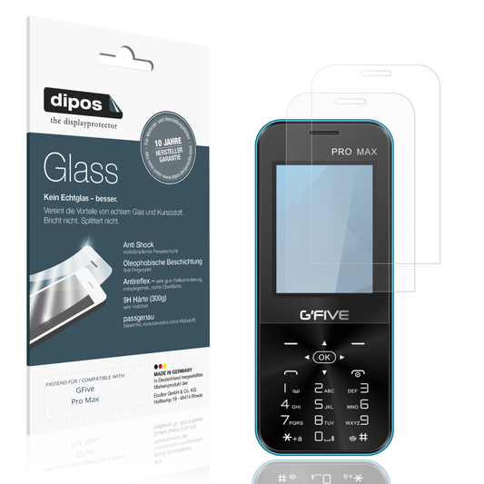 Matte Displayschutzfolie von dipos passend für GFive Pro Max, 9H kratzfest und blasenfrei montiert