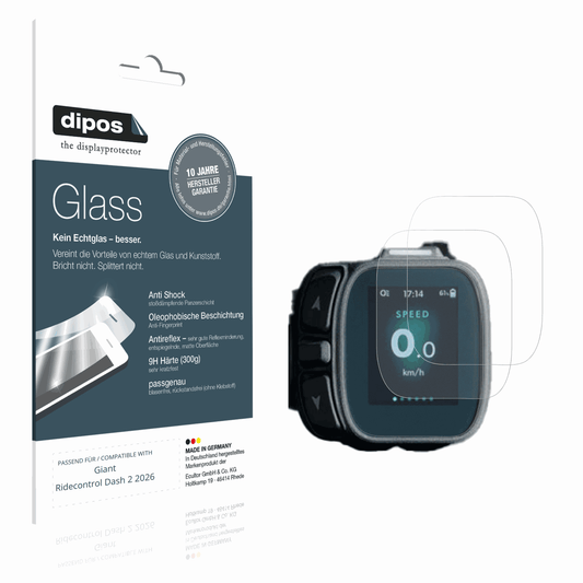 Matte Displayschutzfolie von dipos passend für Giant Ridecontrol Dash 2 2026, 9H kratzfest und blasenfrei montiert