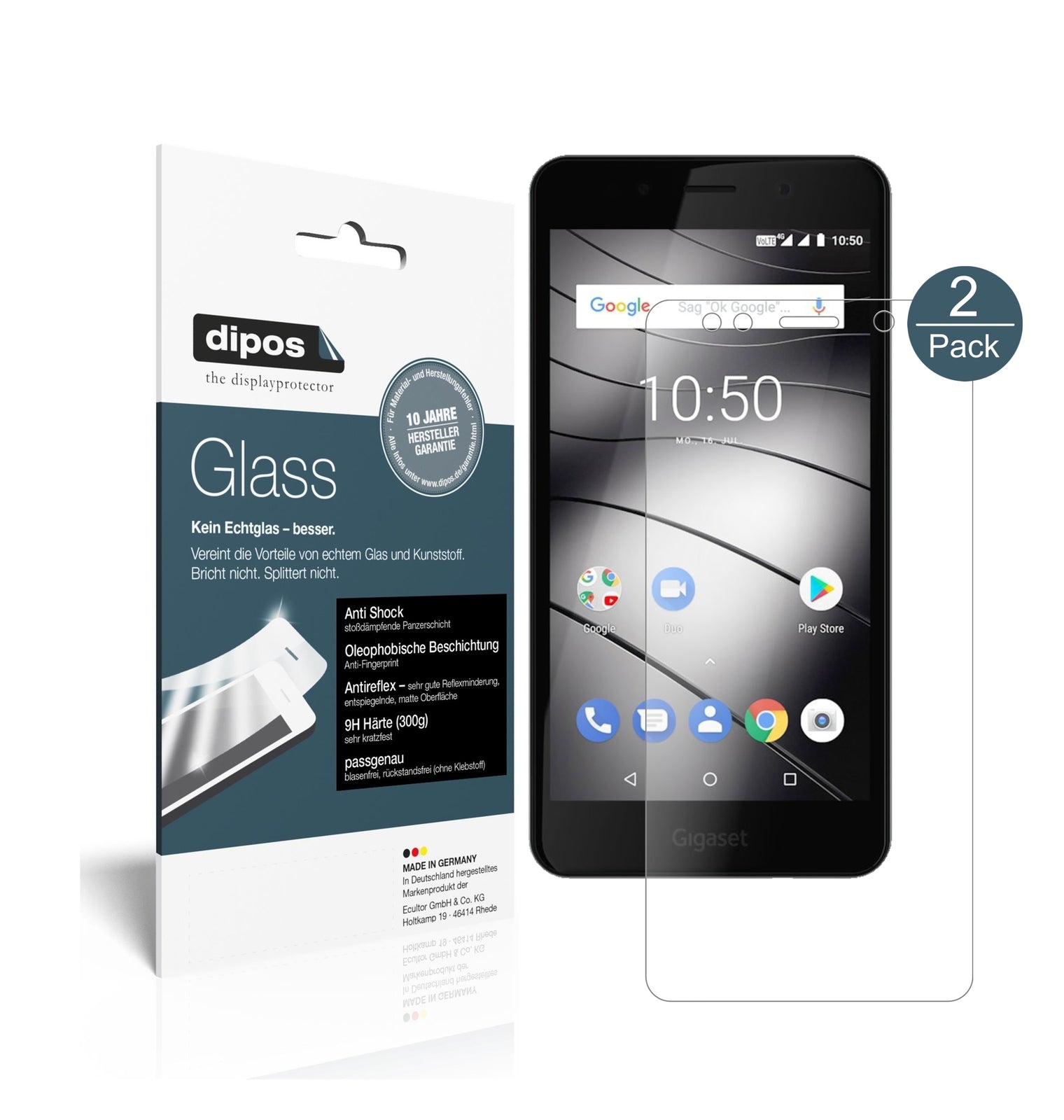 Matte Displayschutzfolie von dipos passend für Gigaset GS180, 9H kratzfest und blasenfrei montiert
