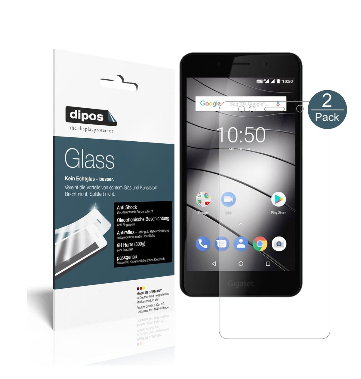 Matte Displayschutzfolie von dipos passend für Gigaset GS180, 9H kratzfest und blasenfrei montiert