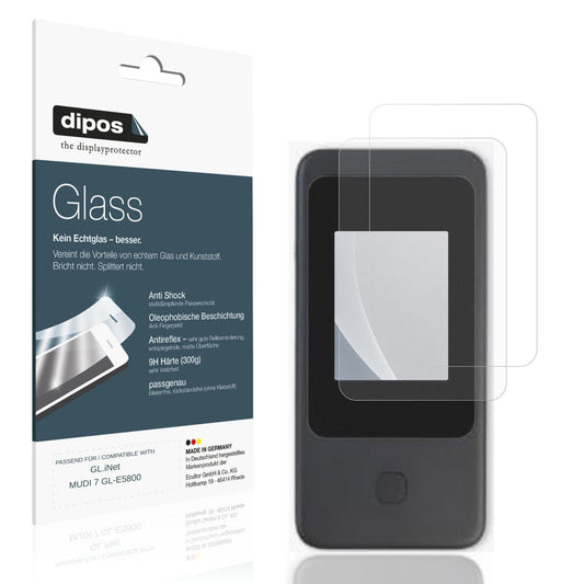 Matte Displayschutzfolie von dipos passend für GL.iNet MUDI 7 GL-E5800, 9H kratzfest und blasenfrei montiert
