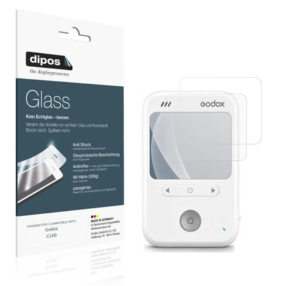 Matte Displayschutzfolie von dipos passend für Godox C100, 9H kratzfest und blasenfrei montiert