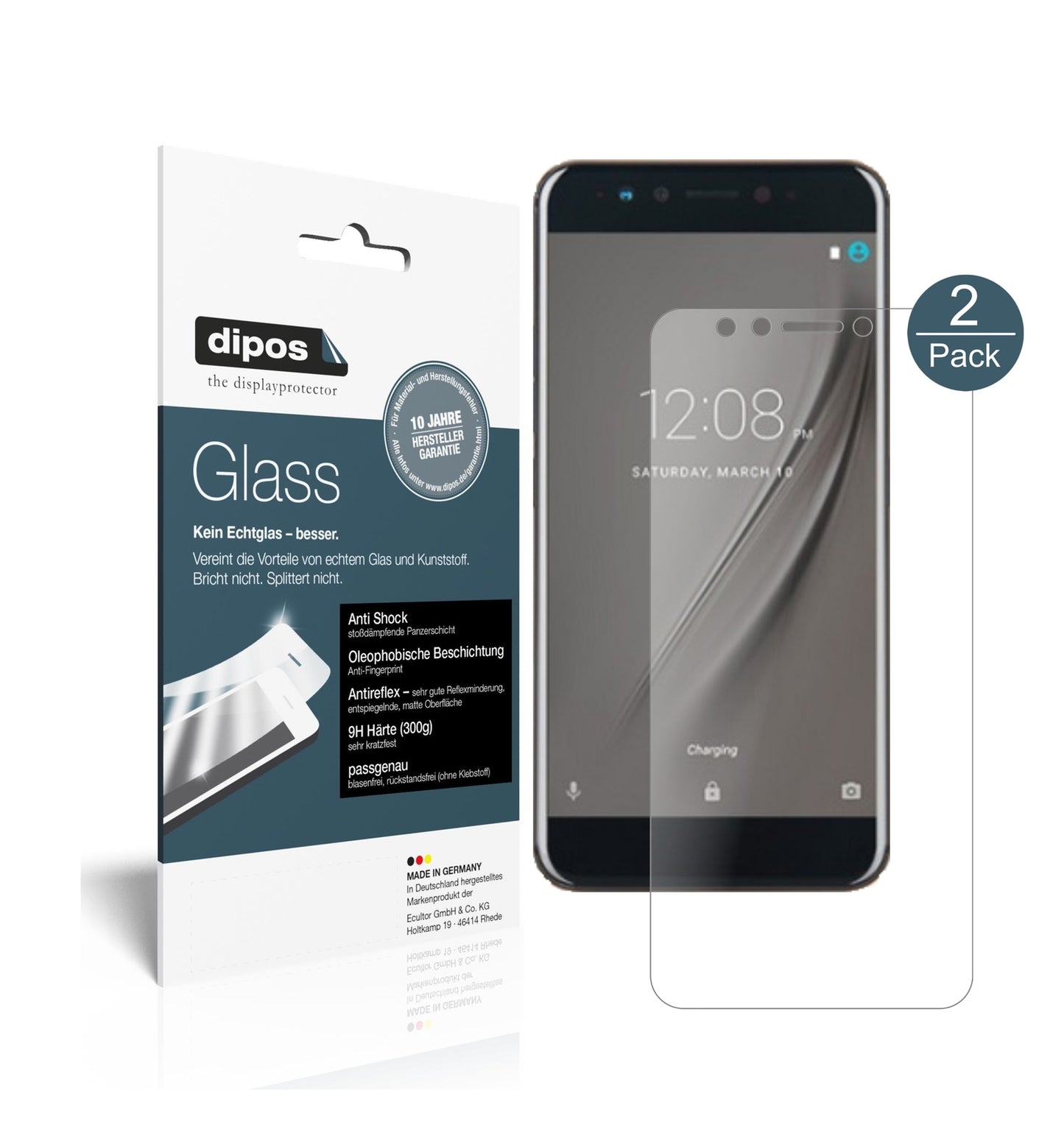Matte Displayschutzfolie von dipos passend für Gome K1, 9H kratzfest und blasenfrei montiert