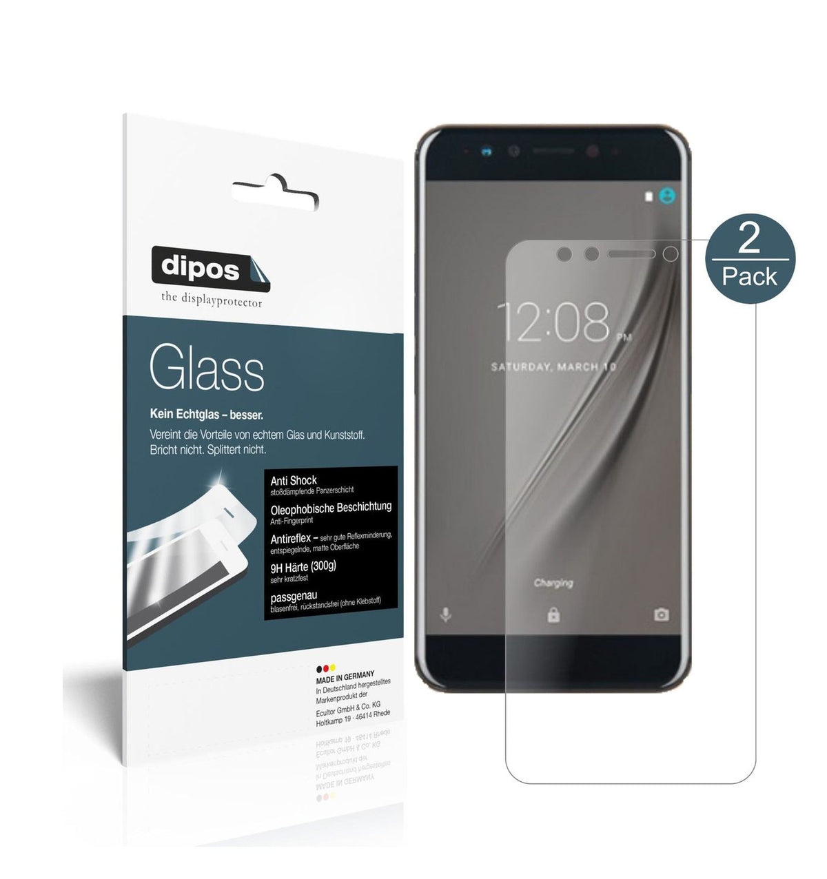 Matte Displayschutzfolie von dipos passend für Gome K1, 9H kratzfest und blasenfrei montiert
