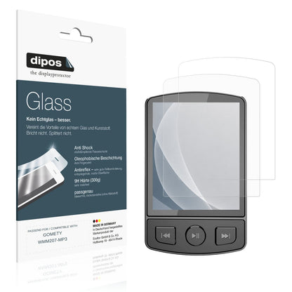 Matte Displayschutzfolie von dipos passend für GOMETY WMM207-MP3, 9H kratzfest und blasenfrei montiert