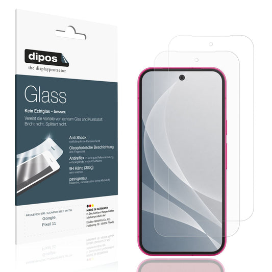 Matte Displayschutzfolie von dipos passend für Google Pixel 11, 9H kratzfest und blasenfrei montiert