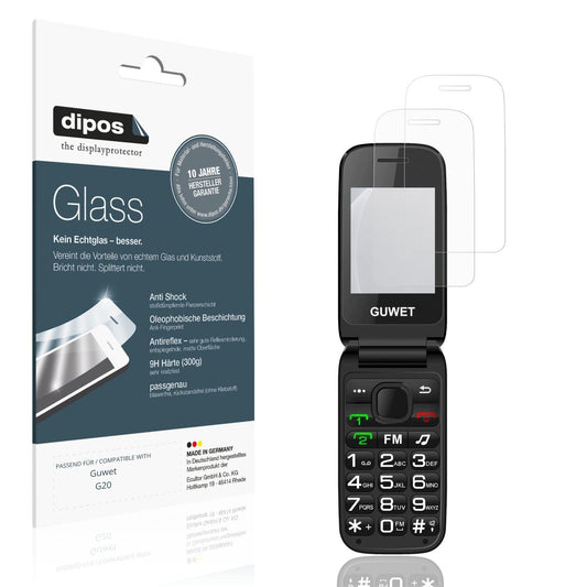 Matte Displayschutzfolie von dipos passend für Guwet G20, 9H kratzfest und blasenfrei montiert