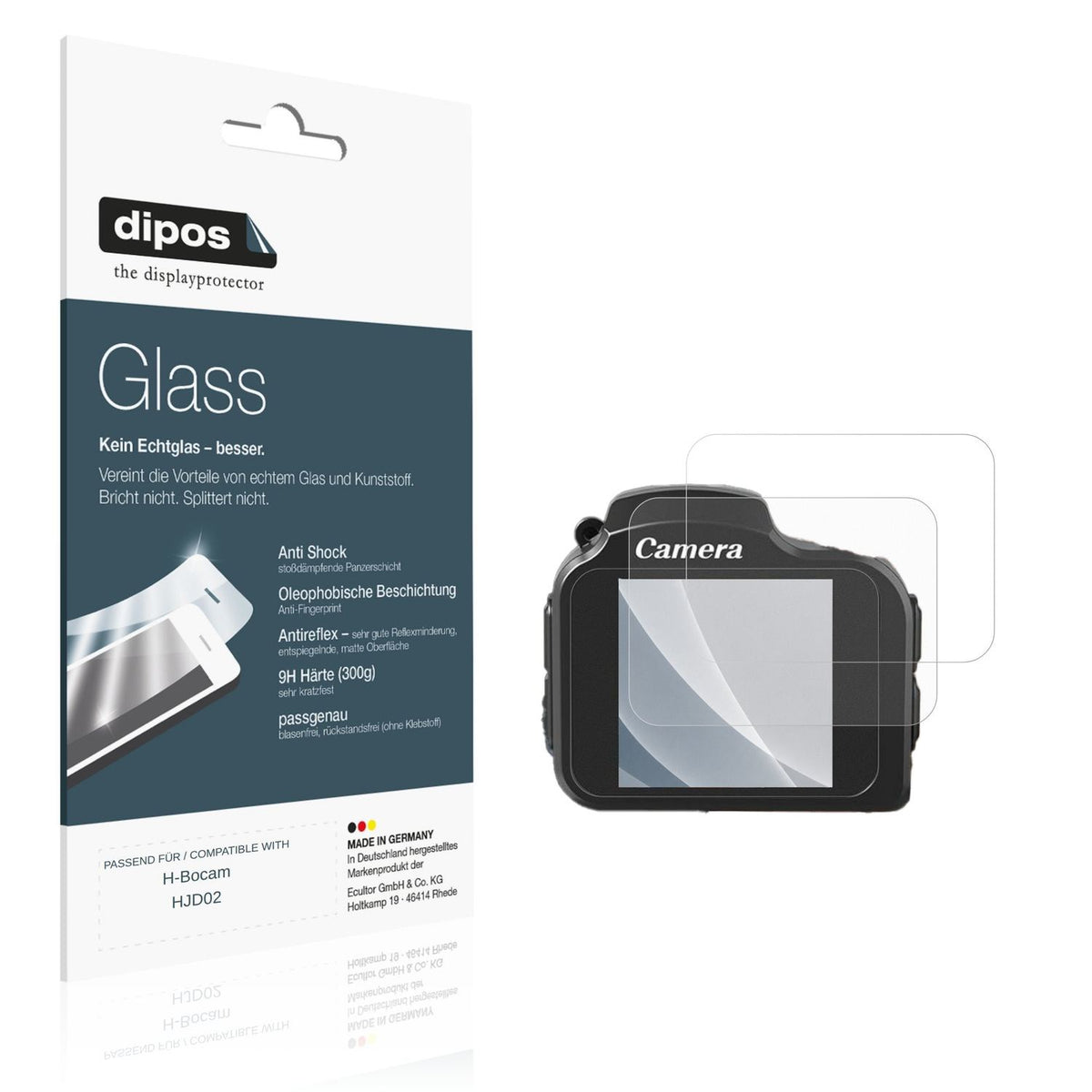 Matte Displayschutzfolie von dipos passend für H-Bocam HJD02, 9H kratzfest und blasenfrei montiert