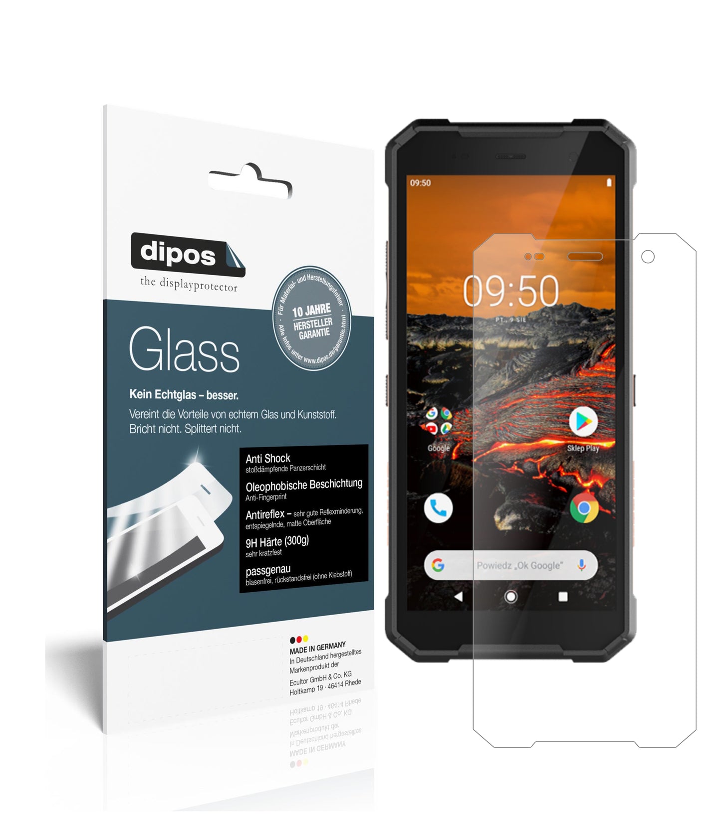 Matte Displayschutzfolie von dipos passend für Hammer Explorer, 9H kratzfest und blasenfrei montiert