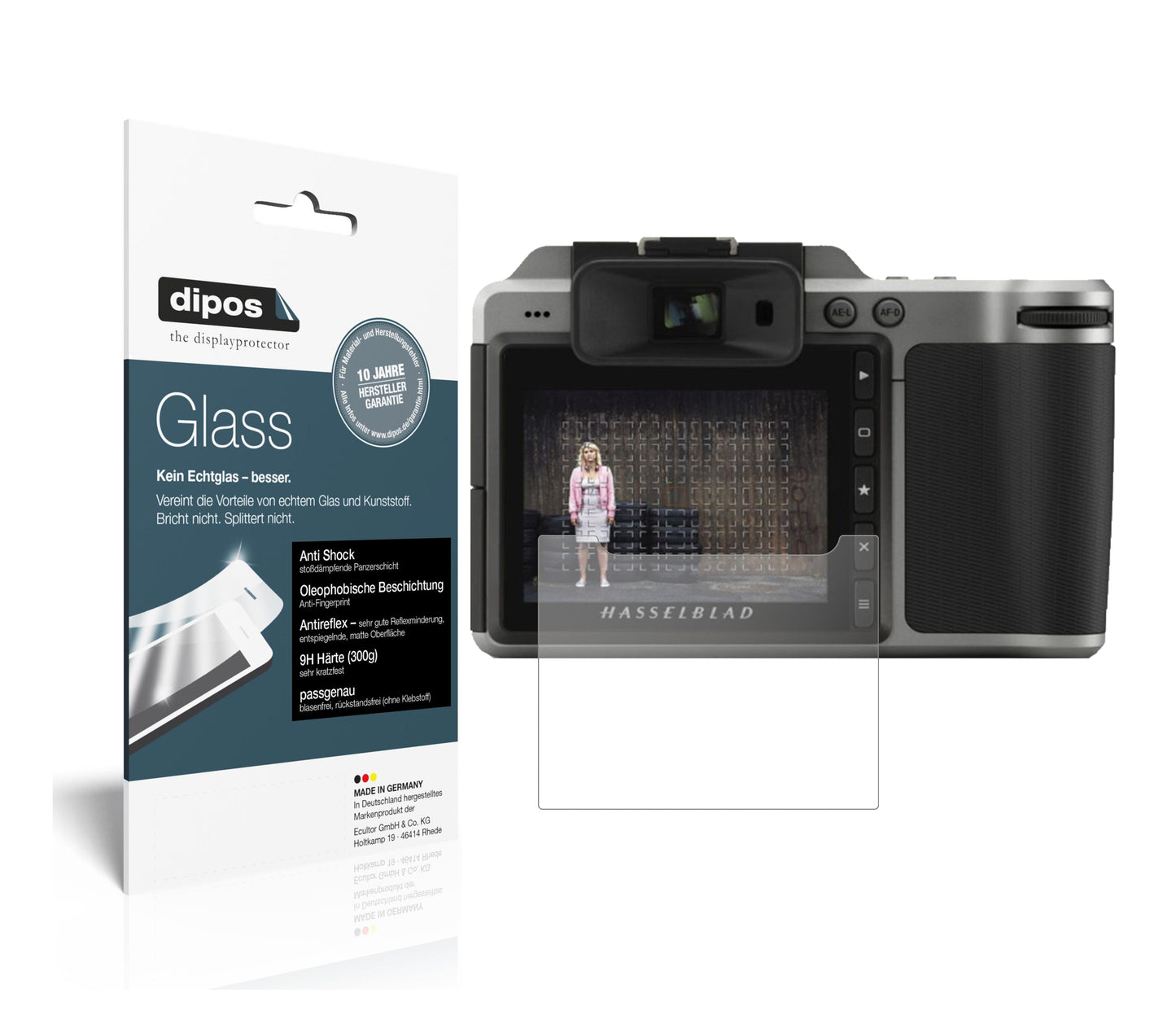 Matte Displayschutzfolie von dipos passend für Hasselblad X1D II 50C, 9H kratzfest und blasenfrei montiert