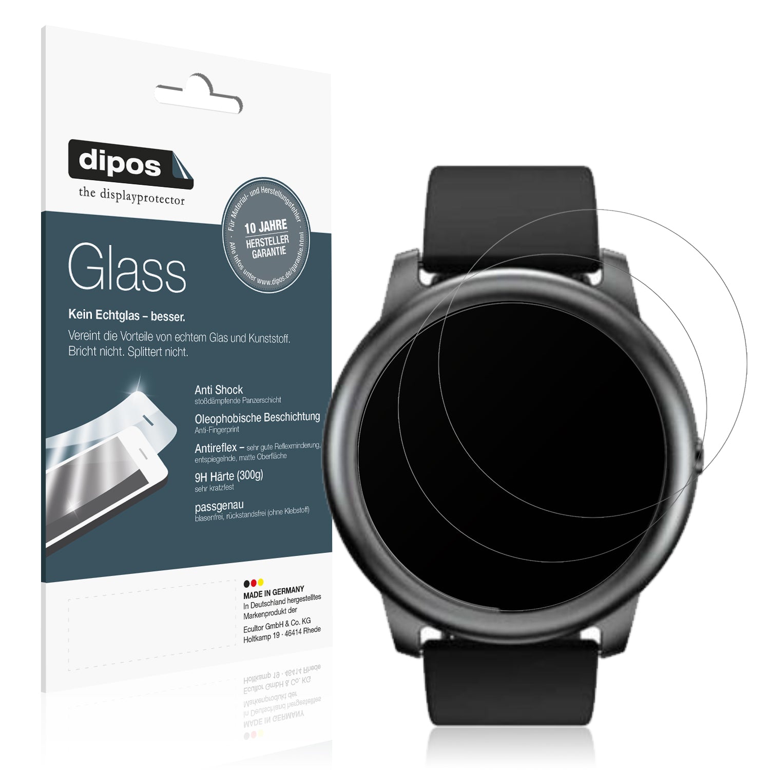 Matte Displayschutzfolie von dipos passend für Haylou LS05S, 9H kratzfest und blasenfrei montiert