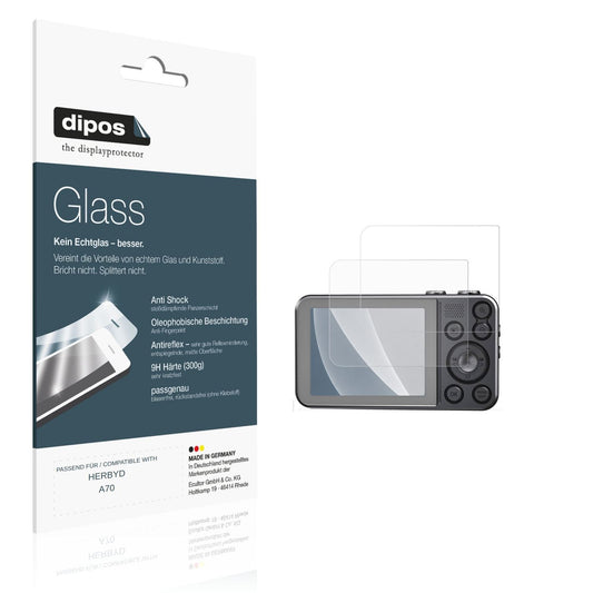 Matte Displayschutzfolie von dipos passend für HERBYD A70, 9H kratzfest und blasenfrei montiert