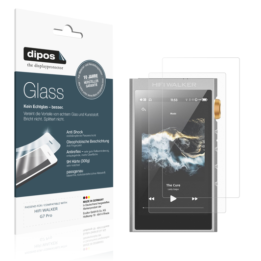 Matte Displayschutzfolie von dipos passend für HIFI WALKER G7 Pro, 9H kratzfest und blasenfrei montiert