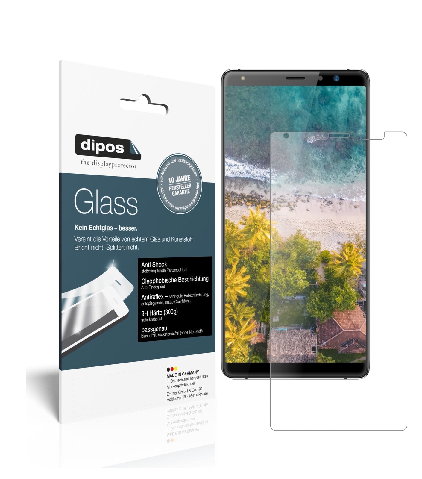 Matte Displayschutzfolie von dipos passend für Highscreen Power Five Max 2, 9H kratzfest und blasenfrei montiert