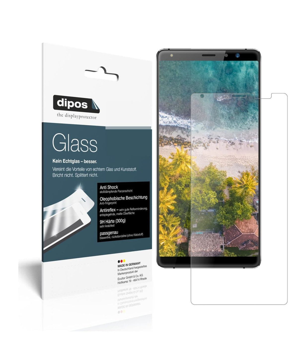Matte Displayschutzfolie von dipos passend für Highscreen Power Five Max 2, 9H kratzfest und blasenfrei montiert