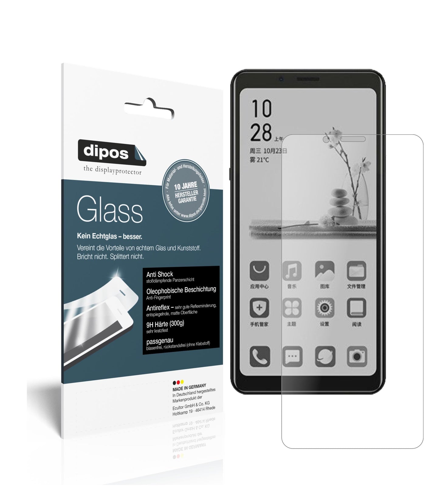 Matte Displayschutzfolie von dipos passend für HiSense A5, 9H kratzfest und blasenfrei montiert