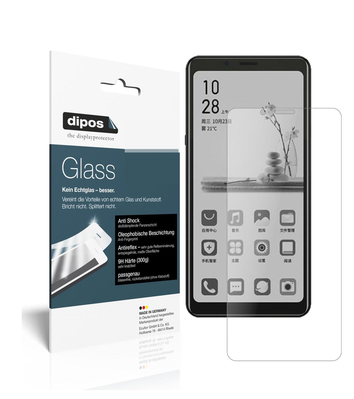 Matte Displayschutzfolie von dipos passend für HiSense A5, 9H kratzfest und blasenfrei montiert