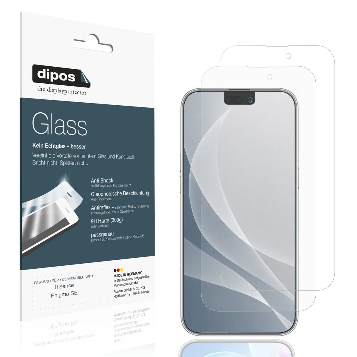 Matte Displayschutzfolie von dipos passend für Hisense Enigma SE, 9H kratzfest und blasenfrei montiert