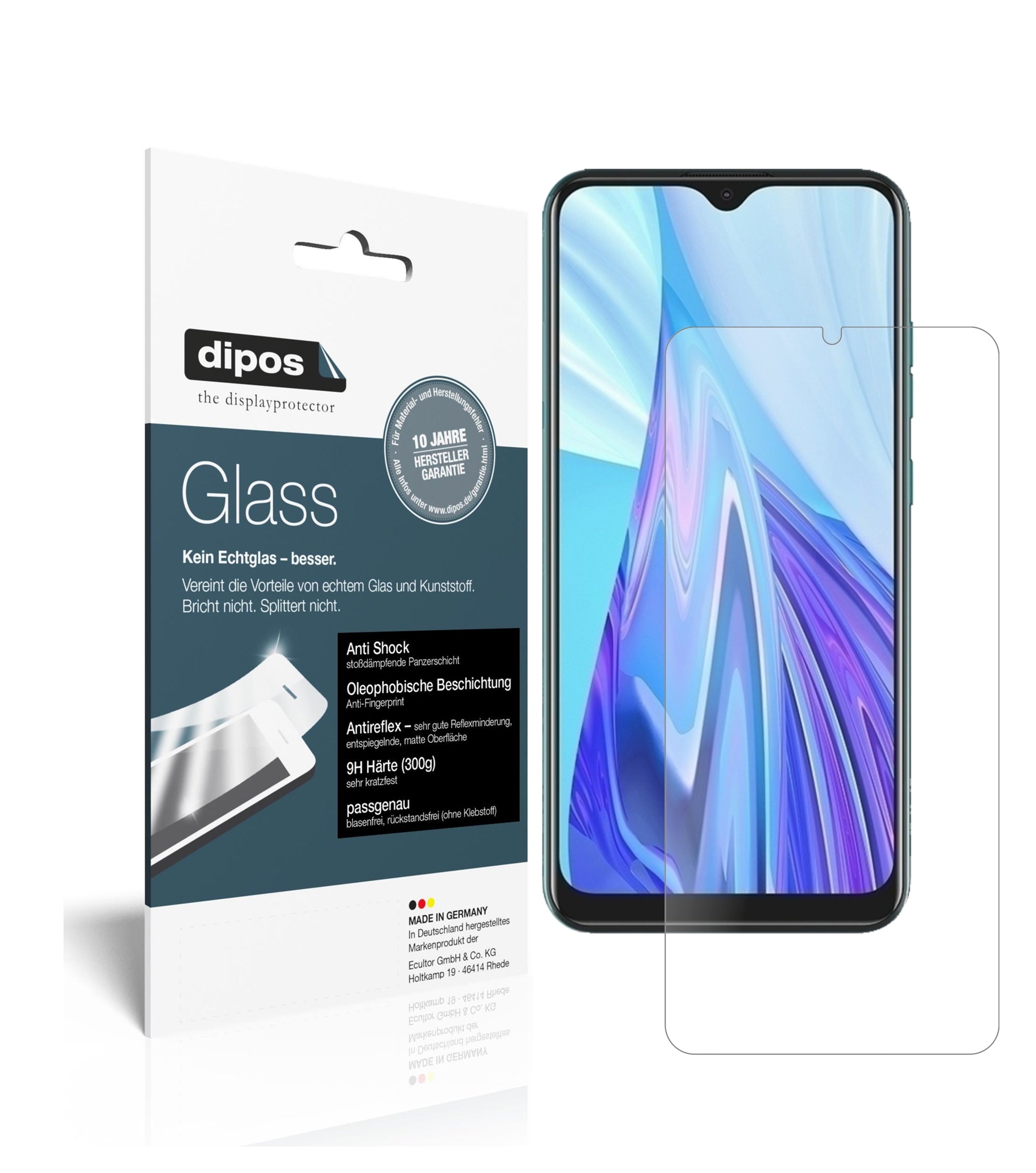 Matte Displayschutzfolie von dipos passend für Hisense F30s, 9H kratzfest und blasenfrei montiert