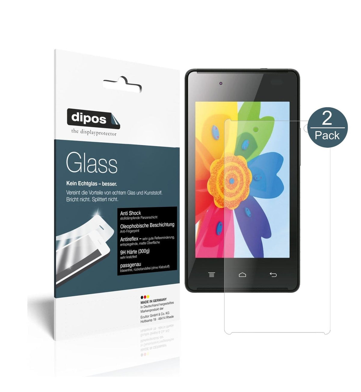 Matte Displayschutzfolie von dipos passend für Hisense HS-U610, 9H kratzfest und blasenfrei montiert