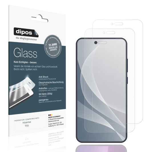 Matte Displayschutzfolie von dipos passend für Hisense T55, 9H kratzfest und blasenfrei montiert