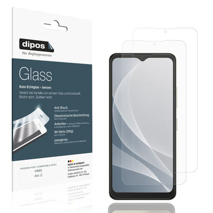 Matte Displayschutzfolie von dipos passend für HMD Arc 2, 9H kratzfest und blasenfrei montiert