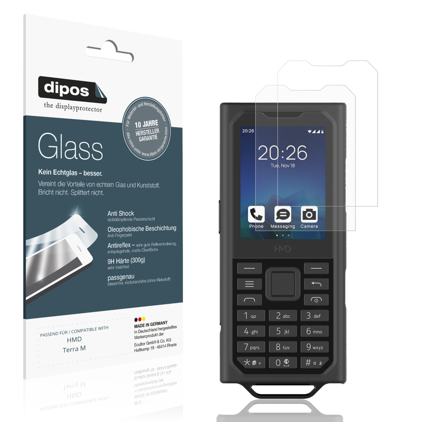 Matte Displayschutzfolie von dipos passend für HMD Terra M, 9H kratzfest und blasenfrei montiert