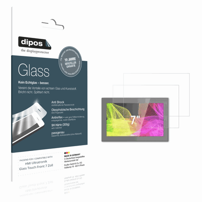 Matte Displayschutzfolie von dipos passend für HMI Ultratronik Glass Touch Front 7 Zoll, 9H kratzfest und blasenfrei montiert