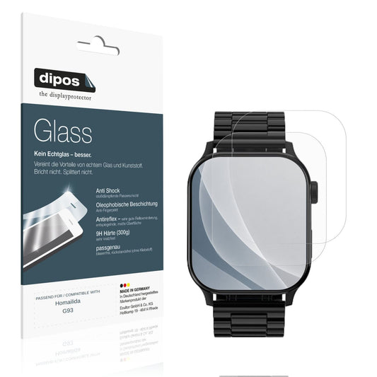 Matte Displayschutzfolie von dipos passend für Homailida G93, 9H kratzfest und blasenfrei montiert