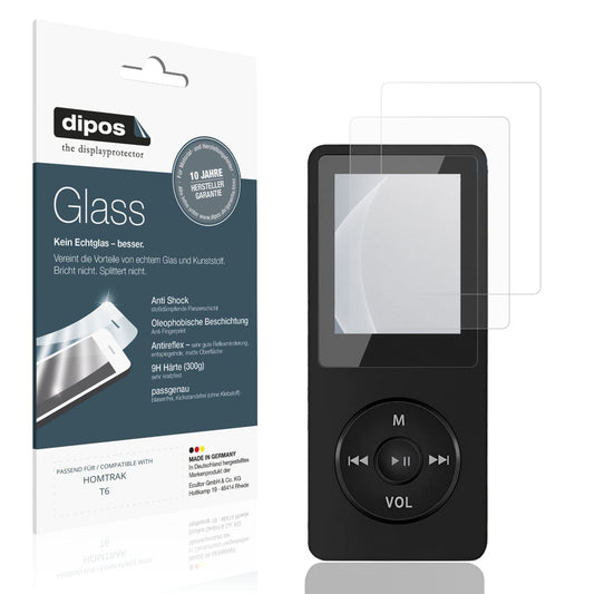 Matte Displayschutzfolie von dipos passend für HOMTRAK T6, 9H kratzfest und blasenfrei montiert