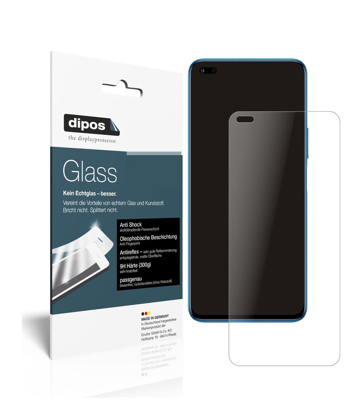 Matte Displayschutzfolie von dipos passend für Honor 50 Lite, 9H kratzfest und blasenfrei montiert