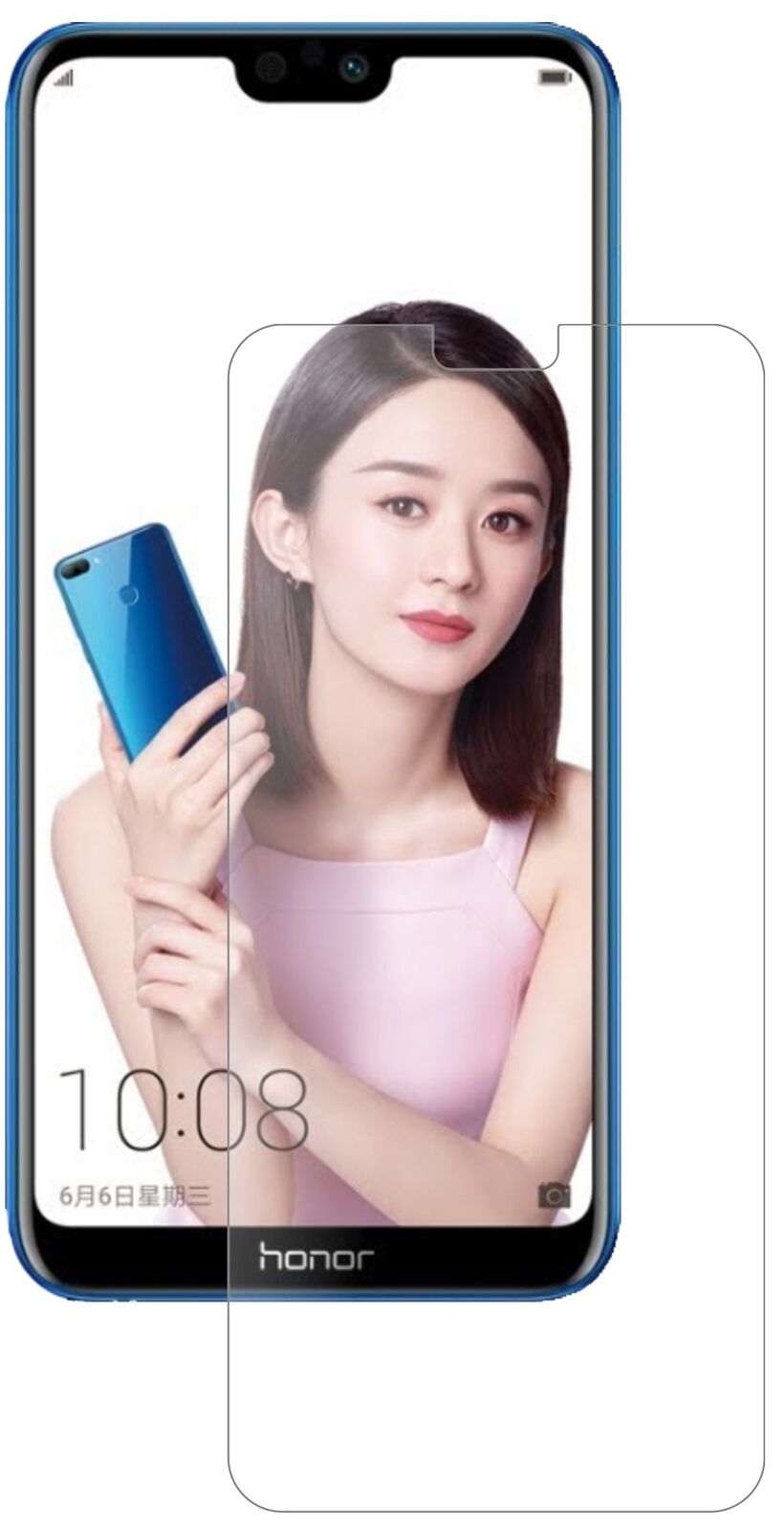 Matte Displayschutzfolie von dipos passend für Honor 9i 2018, 9H kratzfest und blasenfrei montiert