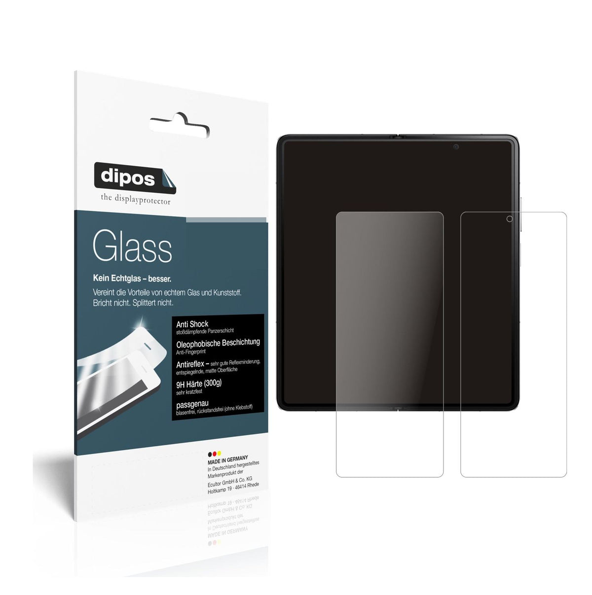 Matte Displayschutzfolie von dipos passend für Honor Magic V, 9H kratzfest und blasenfrei montiert