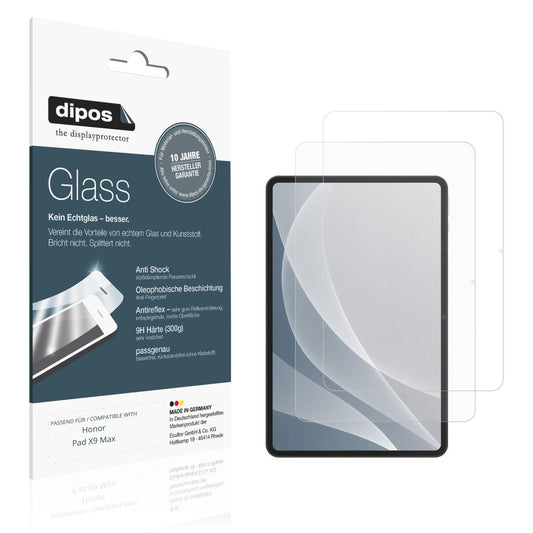 Matte Displayschutzfolie von dipos passend für Honor Pad X9 Max, 9H kratzfest und blasenfrei montiert