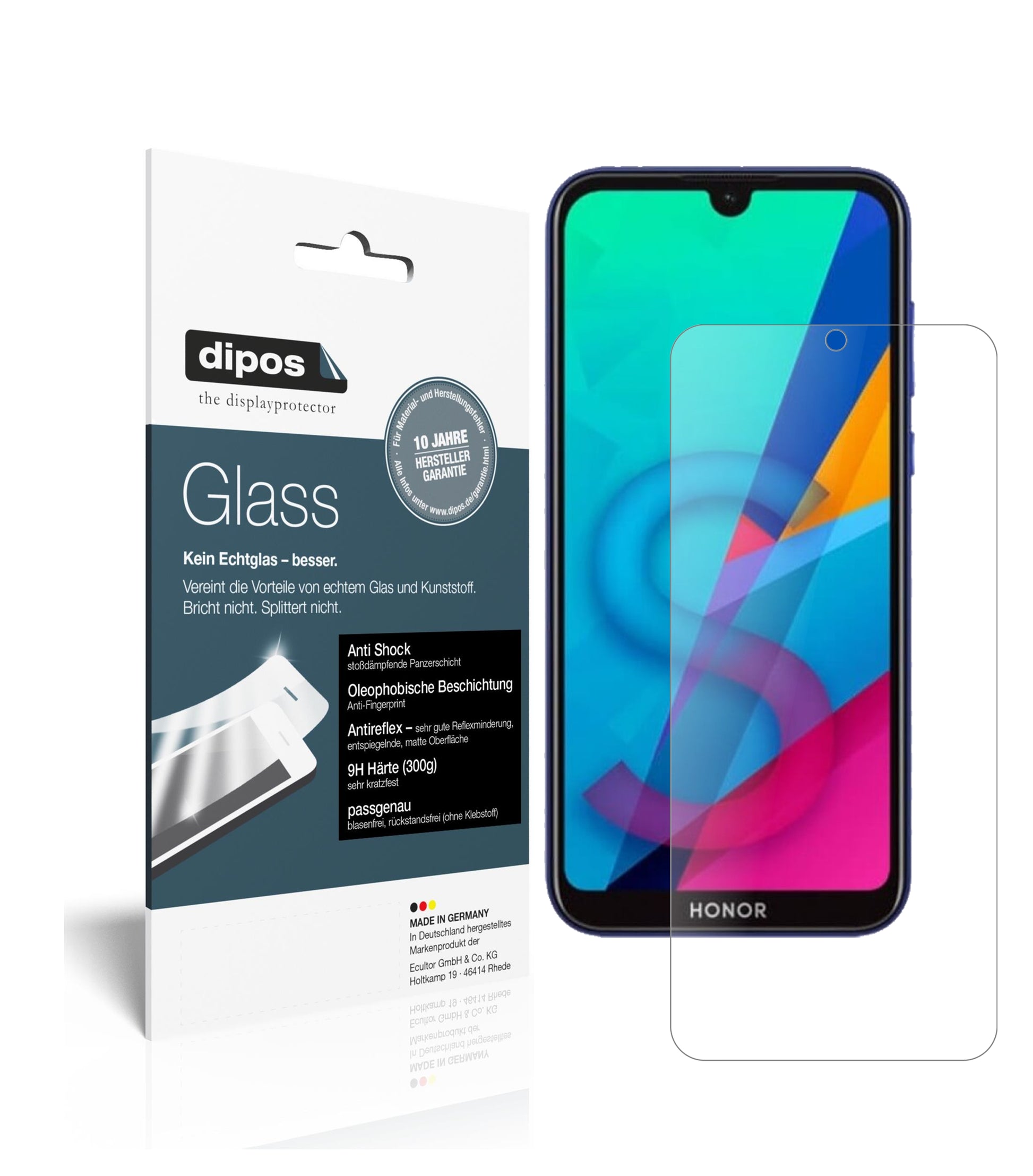 Matte Displayschutzfolie von dipos passend für Honor Play 8, 9H kratzfest und blasenfrei montiert