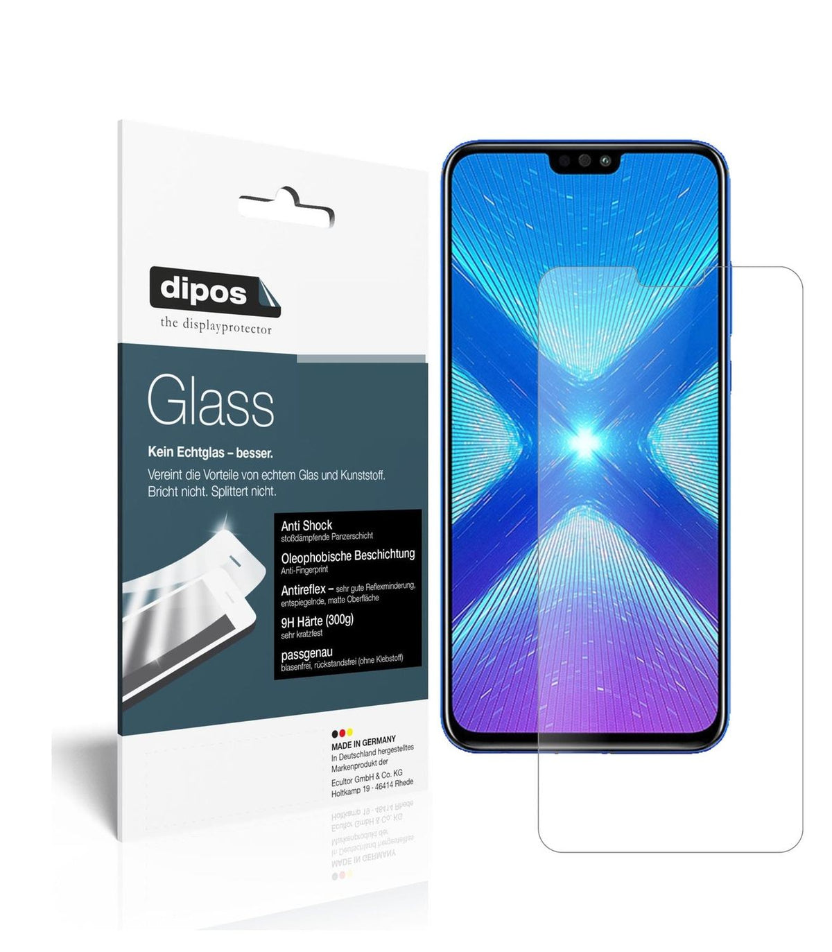 Matte Displayschutzfolie von dipos passend für Honor View 10 Lite, 9H kratzfest und blasenfrei montiert