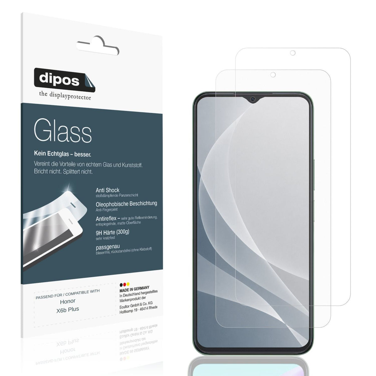 Matte Displayschutzfolie von dipos passend für Honor X6b Plus, 9H kratzfest und blasenfrei montiert