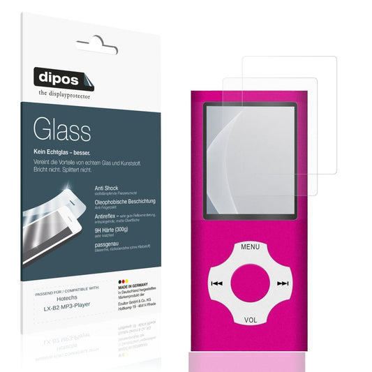 Matte Displayschutzfolie von dipos passend für Hotechs LX-B2 MP3-Player, 9H kratzfest und blasenfrei montiert