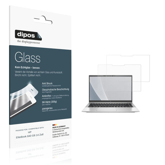 Matte Displayschutzfolie von dipos passend für HP EliteBook 840 G8 14 Zoll, 9H kratzfest und blasenfrei montiert
