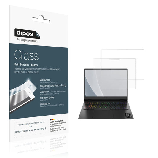 Matte Displayschutzfolie von dipos passend für HP Omen Transcend 16-u1000nl, 9H kratzfest und blasenfrei montiert