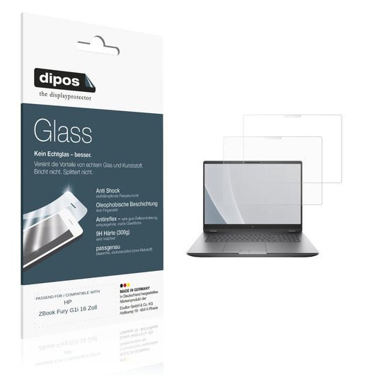 Matte Displayschutzfolie von dipos passend für HP ZBook Fury G1i 16 Zoll, 9H kratzfest und blasenfrei montiert